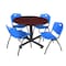 Kobe Kobe Round Table & Chair Set, Wood, Metal, Plastic Top, Mahogany TKB48RNDMH47BE - alternate 1